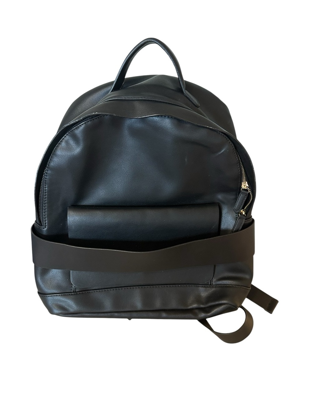 Zara Black Leather-Look Women's Backpack